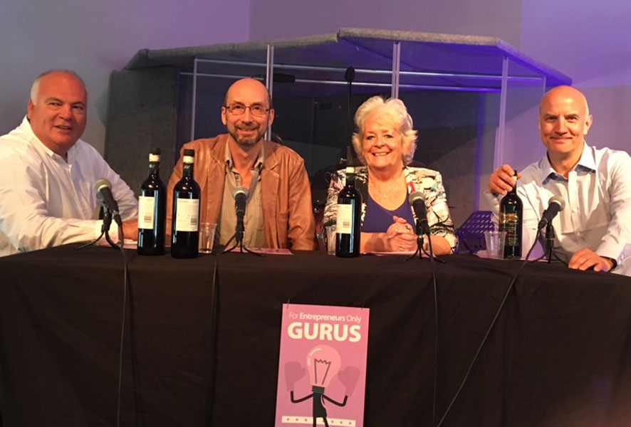 Malcolm Scott with David Hall, Joyce Clappison and Jonathan Leafe at the FEO Gurus v Grasshoppers event BusinessWorks Magazine