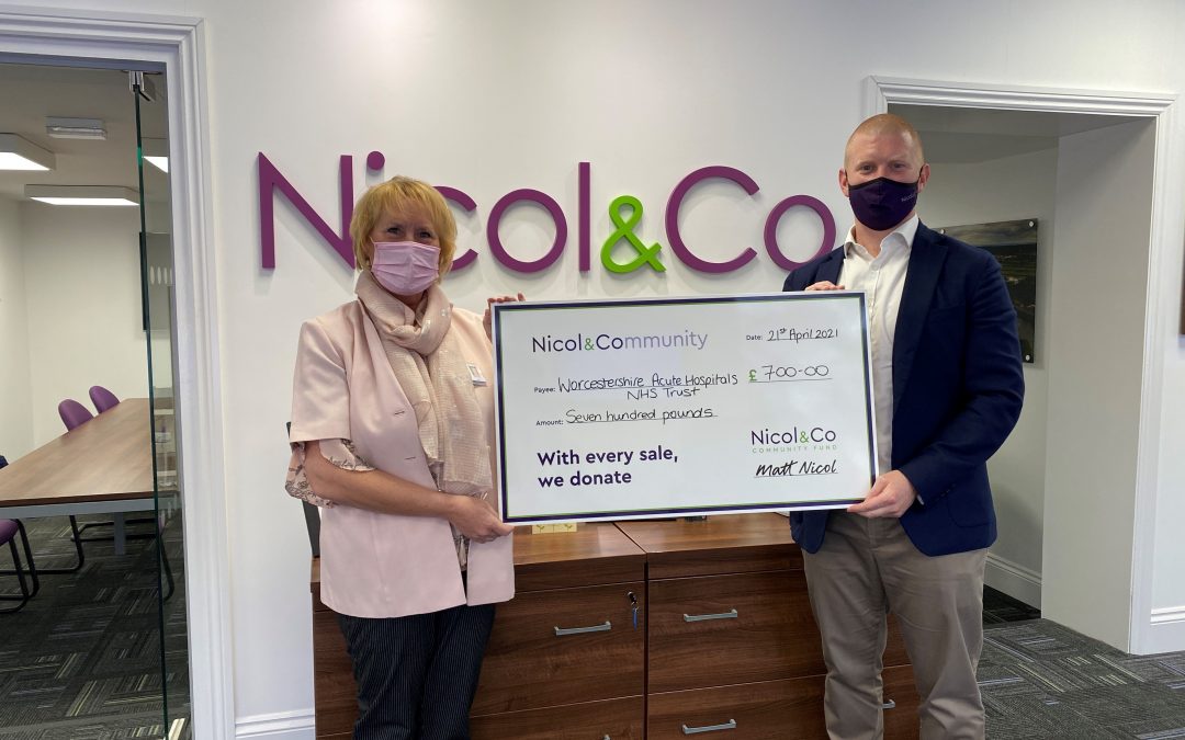 Nicol & Co donates £700 to thank NHS and mark success of virtual property tours during COVID-19